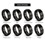 font options for inside engraving on black wolf pup nuzzle rings