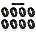 font options for inside engraving on black wolf pup nuzzle rings