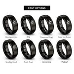 font options for inside engraving on black wolf skull rings