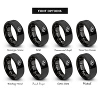 font options for inside engraving on black wolf skull rings