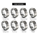 font options for inside engraving on grey wolf skull rings