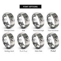 font options for inside engraving on grey wolf skull rings