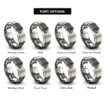 font options for inside engraving on gray wolf skull rings