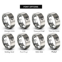 font options for inside engraving on grey wolf snarling rings