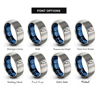font options for inside engraving on blue & gray wolf spirit howling rings
