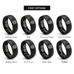 font options for inside engraving on black wolf stippled rings
