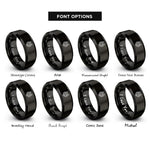 font options for inside engraving on black wolf stippled rings