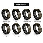font options for inside engraving on gunmetal & black wolf stippled rings