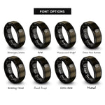 font options for inside engraving on gunmetal & black wolf stippled rings