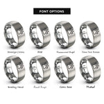 font options for inside engraving on silver wolf track rings