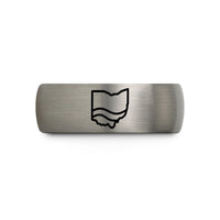 engraved promise ring her – gray tungsten ohio wedding band
