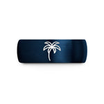unique wedding band design – blue tungsten palm tree wedding band