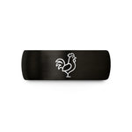 ladies wedding band styles – black & rose gold tungsten rooster wedding band