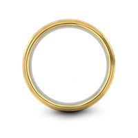 thoughtful present for her – bee lavender sprig engraving on gold & silver tungsten wedding band