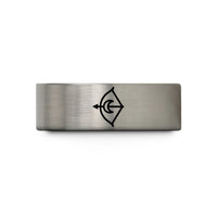 present ideas for girlfriends – silver tungsten artemis bow wedding band