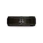 presents for her love – black & rose gold tungsten cute chibi bat wedding band