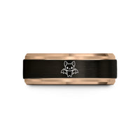 best presents for her – black & rose gold tungsten cute chibi bat wedding band