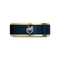 thoughtful presents for her – gold & blue tungsten coconut drink wedding band