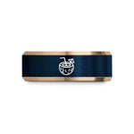holiday present ideas her – rose gold & blue tungsten coconut drink wedding band