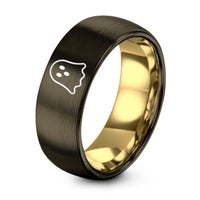 Women Christmas Gifts Ideas – gunmetal & gold tungsten ghost ring