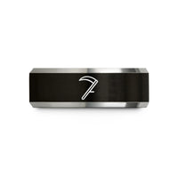 present ideas for ladies – black & grey tungsten scythe wedding band