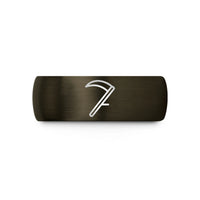 present ideas for ladies – gunmetal & black tungsten scythe wedding band