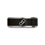 pair rings for couples – black & gray tungsten chain link wedding band