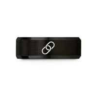 pair rings for couples – black tungsten chain link wedding band
