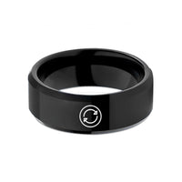 tungsten wedding band – black tungsten repeat sign wedding band