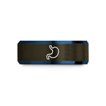 comfort fit ring band – gunmetal & blue tungsten stomach wedding band