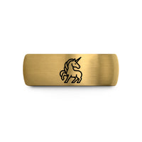 unique present for her – gold & silver tungsten unicorn wedding band
