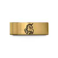meaningful present for her – gold tungsten unicorn wedding band