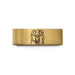 meaningful tokens for ladies – gold tungsten women holding wedding band