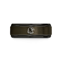 tungsten rings for men – gunmetal & black tungsten bald eagle wedding band