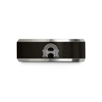 personalized jewelry for her – black & gray tungsten bifrost bridge arc wedding band
