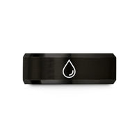personalized present for wife – black tungsten oil drop wedding band