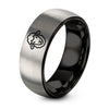 Sheep – Tungsten Wedding Band, 8 mm, Silver, Black Comfort-Fit Unisex