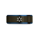 personalized jewelry for her – gunmetal & blue tungsten molecule ring benzene wedding band