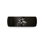 engraved rings for her – black tungsten rapper handheld mic wedding band