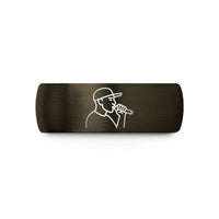 unique rings for her – gunmetal & black tungsten rapper handheld mic wedding band