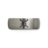 birthday surprise for wife – grey tungsten percussion clef drumsticks wedding band