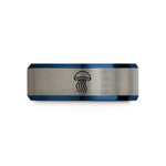 unique presents for her – black & blue & gray tungsten moon jelly wedding band