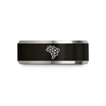 unique birthday rings present – black & gray tungsten triangulated map mesh wedding band
