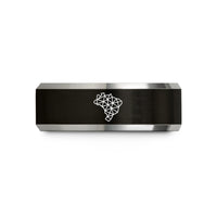 unique birthday rings present – black & gray tungsten triangulated map mesh wedding band