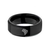 stylish tungsten rings sale – black tungsten triangulated map mesh wedding band
