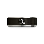 best present ideas her – black & gray tungsten chalk line wedding band