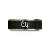 best present ideas her – black & gray tungsten chalk line wedding band