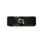 special present for mom – black tungsten chalk line wedding band