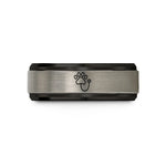 personalized jewelry for mom – black & gray tungsten stethoscope paw wedding band