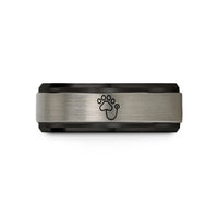 personalized jewelry for mom – black & gray tungsten stethoscope paw wedding band